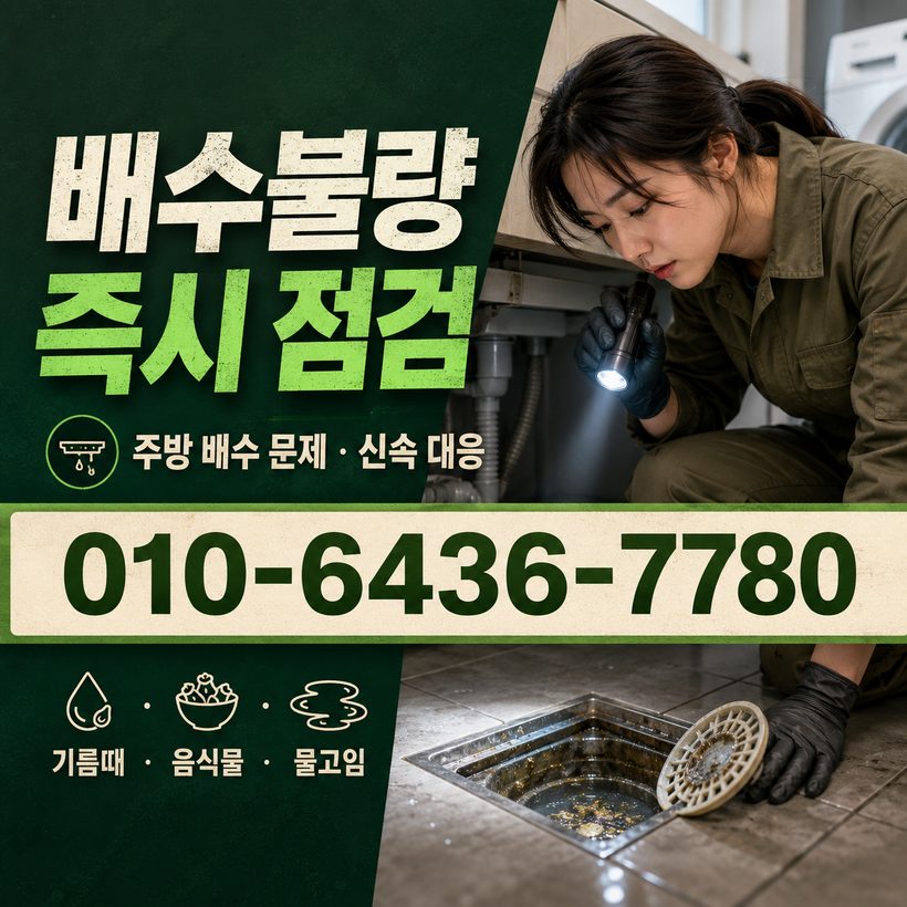 남부동 지역 싱크대막힘 관련 이미지